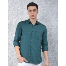 Crimsoune Club Green Cotton Slim Fit Checked Shirt-picture-15