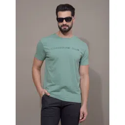 Crimsoune Club Green Cotton Slim Fit Print T-Shirt-picture-24