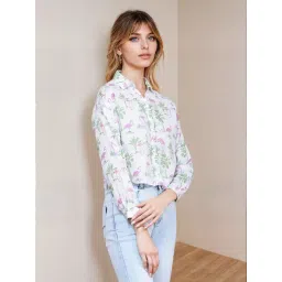 CRIMSOUNE CLUB Green Floral Print Shirt-picture-34