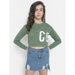 Crimsoune Club Green Printed Crop Sweatshirt-picture-20