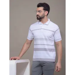 Crimsoune Club Grey Blended Slim Fit Stripes Polo T-Shirt-picture-38