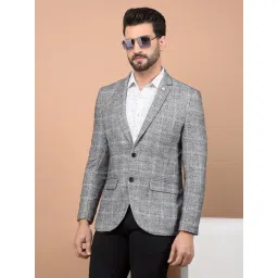 Crimsoune Club Grey Regular Fit Checquered Blazer-picture-38