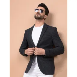 Crimsoune Club Grey Regular Fit Checquered Blazer-picture-24