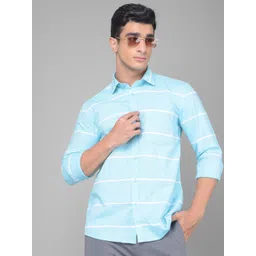 Crimsoune Club Horizontal Stripes Slim Fit Pure Cotton Casual Shirt-picture-17