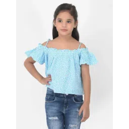 Crimsoune Club Kids Blue & White Printed Top-picture-40