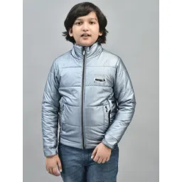 Crimsoune Club Kids Blue Solid Full Sleeves Puffer Jacket-picture-10