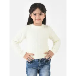 Crimsoune Club Kids Cream Self Design Full Sleeves Sweater-picture-28