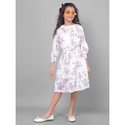Crimsoune Club Kids-Girls Floral Print Fit & Flare Mini Dress-picture-16