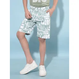 Crimsoune Club Kids Green & White Printed Shorts-picture-23