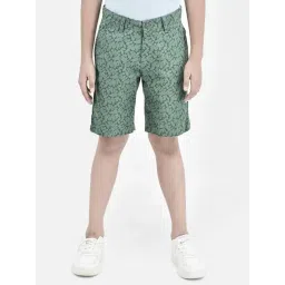 Crimsoune Club Kids Green Cotton Printed Shorts-picture-44