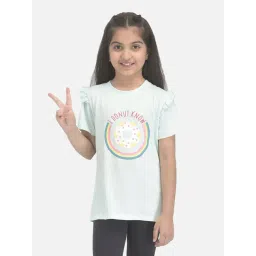 Crimsoune Club Kids Mint Green Printed T-Shirt-picture-21