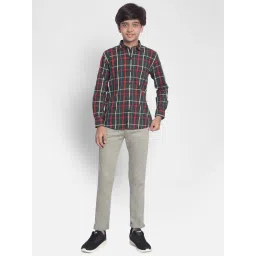 Crimsoune Club Kids Multicolor Checks Full Sleeves Shirt image 5