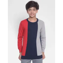 Crimsoune Club Kids Multicolor Color Block Full Sleeves Sweater-picture-46