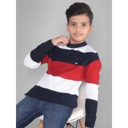 Crimsoune Club Kids Multicolor Color Block Full Sleeves Sweater-picture-17