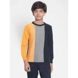 Crimsoune Club Kids Multicolor Color Block Full Sleeves Sweater-picture-37