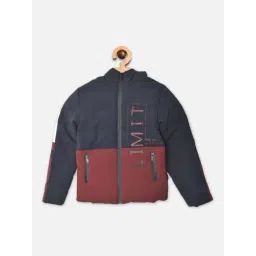 Crimsoune Club Kids Navy & Red Color Block Jacket-picture-14