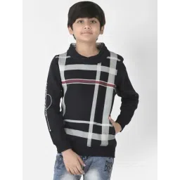 Crimsoune Club Kids Navy Chequered Full Sleeves Sweatshirt-picture-46