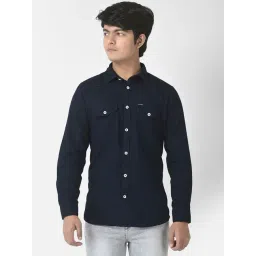 Crimsoune Club Kids Navy Cotton Slim Fit Full Sleeves Shirt-picture-26