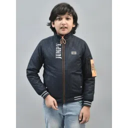 Crimsoune Club Kids Navy Printed Full Sleeves Bomber Jacket-picture-38