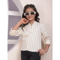 Crimsoune Club Kids Off White Striped Shirt-picture-32