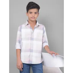 Crimsoune Club Kids Pink Checks Full Sleeves Shirt-picture-18