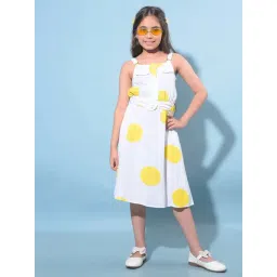 Crimsoune Club Kids White & Yellow Printed Dress-picture-20