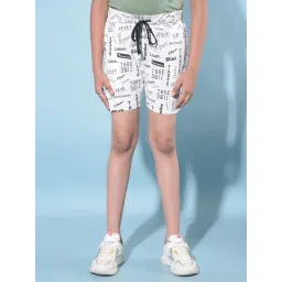 Crimsoune Club Kids White Printed Shorts-picture-35
