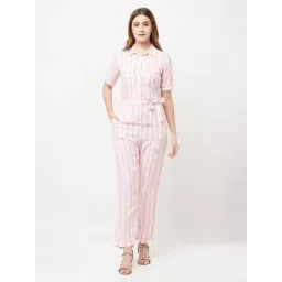 Crimsoune Club Light Pink Striped Jumpsuit-picture-24