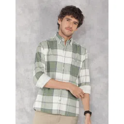 Crimsoune Club Men Classic Slim Fit Opaque Checked Casual Shirt-picture-32