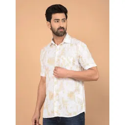 Crimsoune Club Men Classic Slim Fit Spread Collar Abstract Printed Cotton Casual Shirt-picture-27