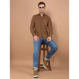 Crimsoune Club Men Classic Spread Collar Solid Cotton Slim Fit Casual Shirt-picture-43