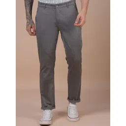 Crimsoune Club Men Cotton Smart Mid-Rise Slim Fit Trousers-picture-31