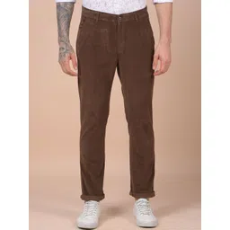 Crimsoune Club Men Printed Smart Slim Fit Corduroy Trousers-picture-32