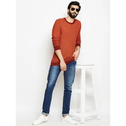 Crimsoune Club Men Rust Orange Solid Pullover-picture-25