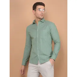 Crimsoune Club Men Smart Spread Collar Solid Cotton Slim Fit Casual Shirt-picture-42