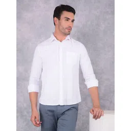 Crimsoune Club Men Smart Spread Collar Solid Cotton Slim Fit Casual Shirt-picture-38