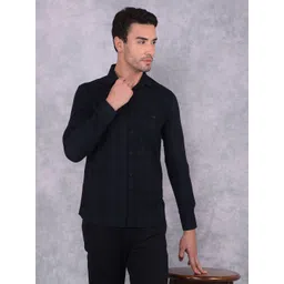 Crimsoune Club Men Smart Spread Collar Tartan Checked Cotton Slim Fit Casual Shirt-picture-27