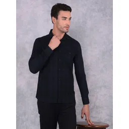 Crimsoune Club Men Smart Spread Collar Tartan Checked Cotton Slim Fit Casual Shirt-picture-32