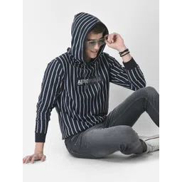 Crimsoune Club Men Striped Applique Hooded Pullover Sweatshirt-picture-40