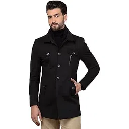 crimsoune club Men's Black Overcoat-picture-24