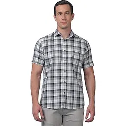crimsoune club Men's Blue Checked 100% Cotton Shirt-picture-30