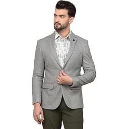 crimsoune club Men's Green Single Breasted Blazer-picture-51