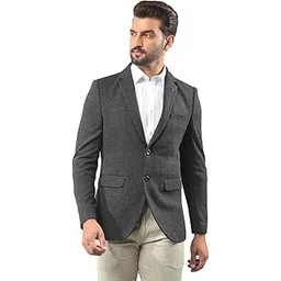 crimsoune club Men's Grey Notched Lapel Single-Breasted Blazer-picture-30