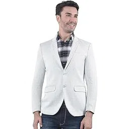 crimsoune club Men's Grey Textured Single-Breasted Blazer-picture-33