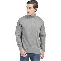 crimsoune club Mens Grey Turtle Neck Sweater ()-picture-42