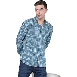 crimsoune club Men's Light Green Checks Shirt()-picture-15