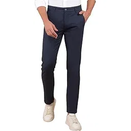 crimsoune club Men's Navy Blue 100% Cotton Trousers-picture-15