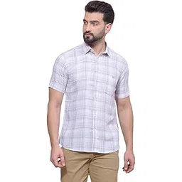crimsoune club Men's Olive Checked Linen Shirt-picture-23