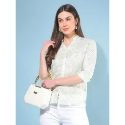 Crimsoune Club Mint Green Floral Print Shirt-picture-38