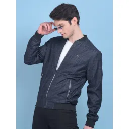 Crimsoune Club Navy Blue Regular Fit Checks Bomber Jacket-picture-45